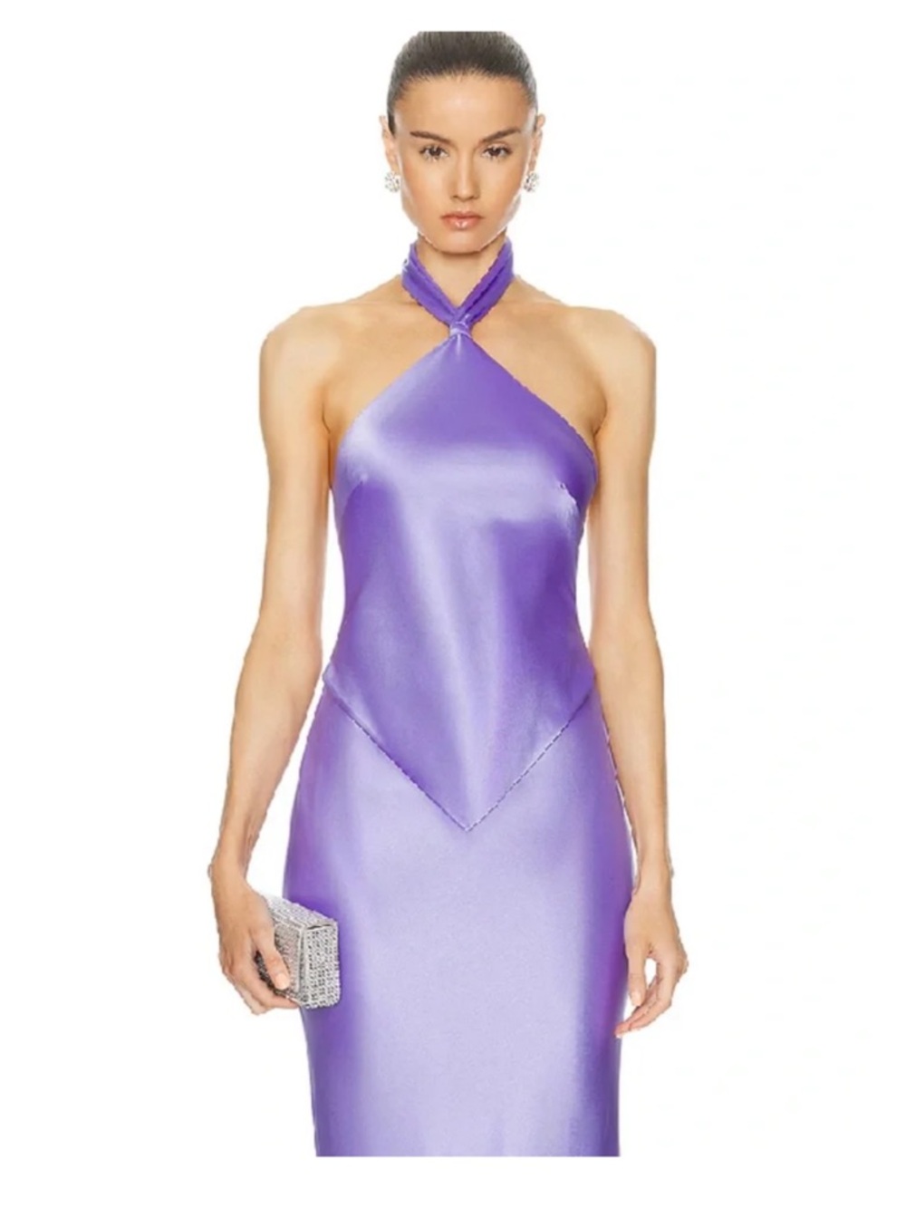 Retrofete Lavender Purple Halter Maxi Dress
